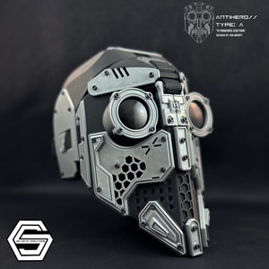 ANTIHERO // V4 : Type - A Standard Edition &quot;Black and Grey&quot; 3d Printed Cyber Armor Mask