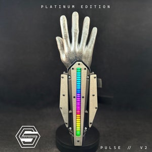 Real Laser Cut Metal! PULSE//V2:NANO Sound Reactive LED Cyberpunk Gauntlets (Bracer Variant)