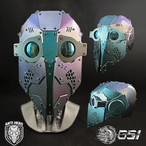 ANTIHERO // V5 : Type - &quot;A&quot; Cyber Punk Helmet - Color Shift Green