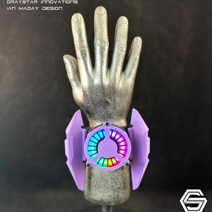 PULSE//V2:MINI Sound Reactive LED Cyberpunk Gauntlets (Wrist Cuff Variant) - Purple