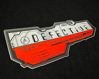 Cyberpunk &quot;Defective&quot; Bumper Sticker - Waterproof Vinyl Die Cut Stickers - Giant Size