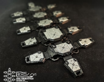 EXO // V1 Universal Cybernetic Spine Armor - Standard Type - Stealth Black / Silver