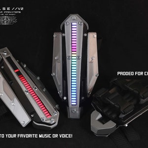 PULSE//V2:NANO Sound Reactive LED Cyberpunk Gauntlets Bracer Variant Choose Your Color image 2