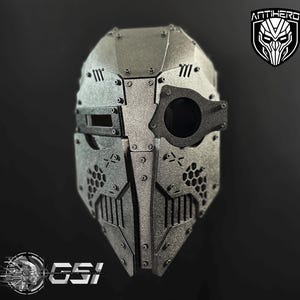 ANTIHERO // V5 : Type - D Asymmetrical &quot;Black on Black&quot; 3d Printed Cyber Armor Mask