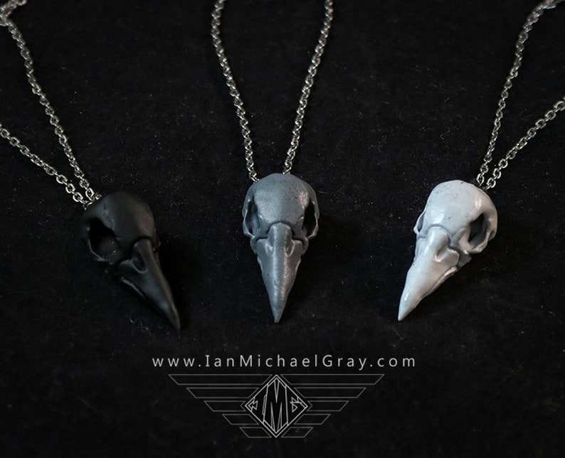 Nevermore Raven Skull Necklace Gothic Crow Corvid Ian Michael Gray