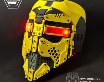 ANTIHERO // V4 : Type - B Standard Edition "Yellow and Black" 3d Printed Cyber Armor Mask