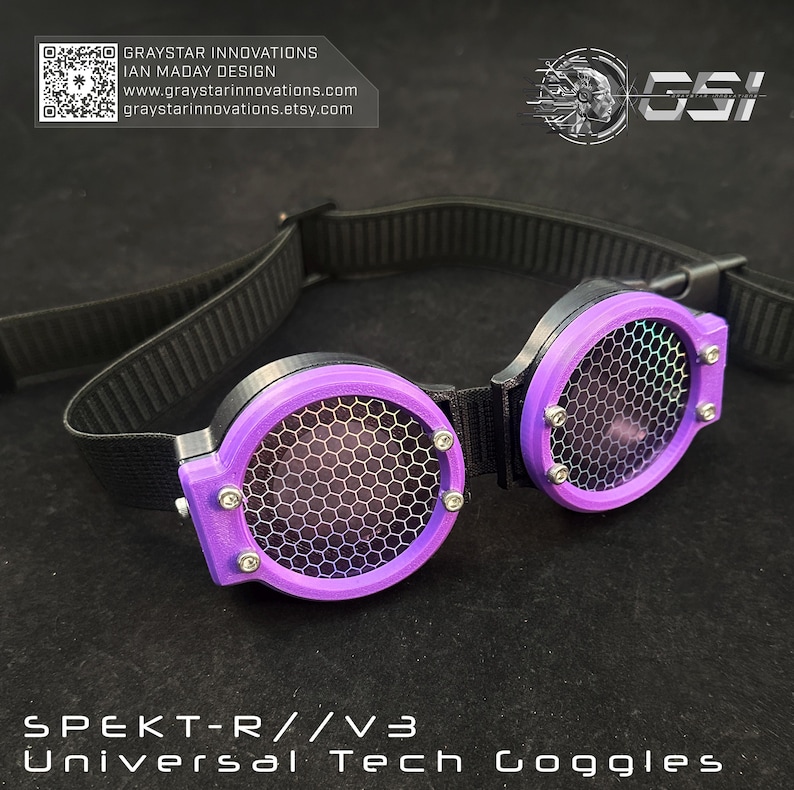 Click Tech Spectacles SPEKT-R:V3 - TYPE - A/H Universal Tech Goggles - Purple - Etsy
