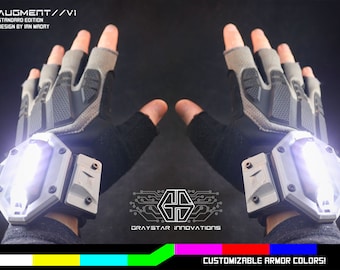 AUGMENT//V1 LED Cyberpunk Gauntlets (Wrist Cuff Variant) - Choose Your Color!