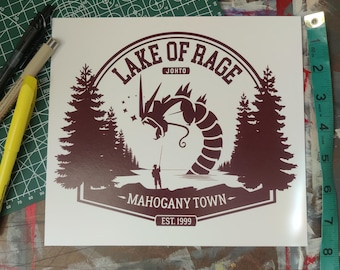 PKMN Gold & Silver - Lake of Rage - Gyarados Post-Card Print 8.5 x 8.5 inches