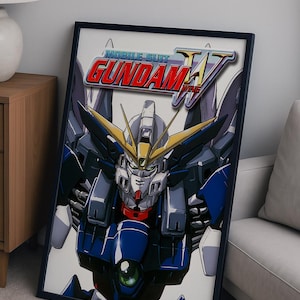 Gundam Wing Poster Glossy Repro PRINT – Wing Zero Mobile Suit | Mecha Anime Art | 90s Toonami Classic | Vintage Anime Wall Decor | 18 x 24in