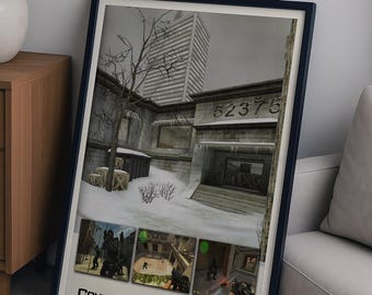 Counter-Strike Source Vintage Style Poster Print – Classic 2000s FPS Wall Art | Gaming Decor | cs_office | Tactical Shooter Nostalgia