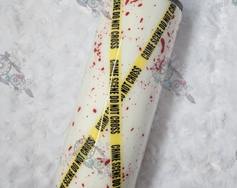 30 onzas Vaso de escena del crimen/Salpicadura de sangre/Brilla en la oscuridad/Nunca te encontrarán