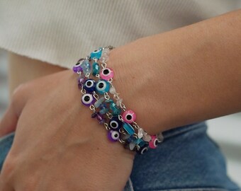 Evil Eye Healing Stone Bracelet / Evil Eye Protection / Healing Stone / Evil Eye Jewelry / Evil Eye Bracelet / Handmade Bracelet