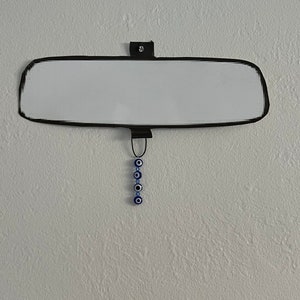 Rear View Mirror Decor with Deep Blue Evil Eye Beads / Car Charm / Car Decor / Car Accessories / Protection Car Charm / Evil Eye Car Charm