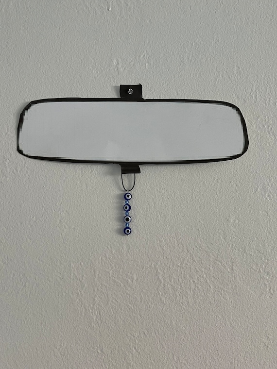 Rear View Mirror Decor With Deep Blue Evil Eye Beads / Car - Etsy