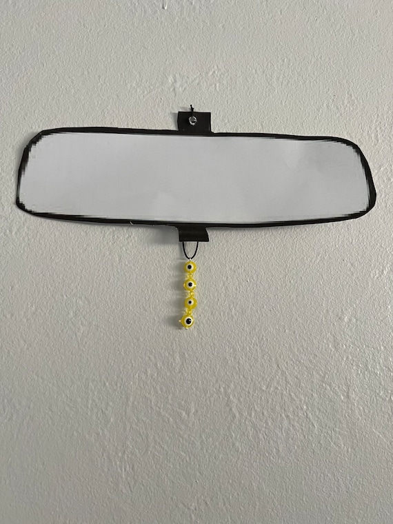 Rear View Mirror Decor with Yellow Evil Eye Beads / Car Charm / Car Decor /  Car Accessories / Car Mirror Hanging Accessories / Evil Eye Car
