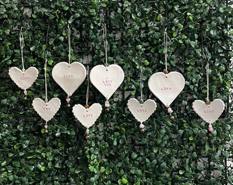 Clay Heart Ornament Wall Art / Heart Ornament / Heart Wall Art / Valentines Decor / Valentine’s Day Decor