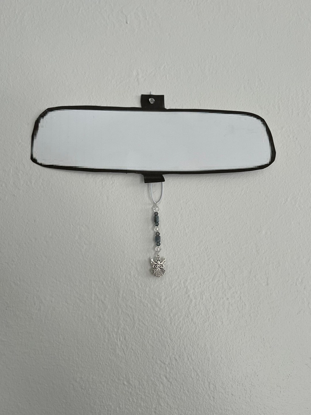 Rear View Mirror Decor With Guardian Angel Charm and Authentic Etsy