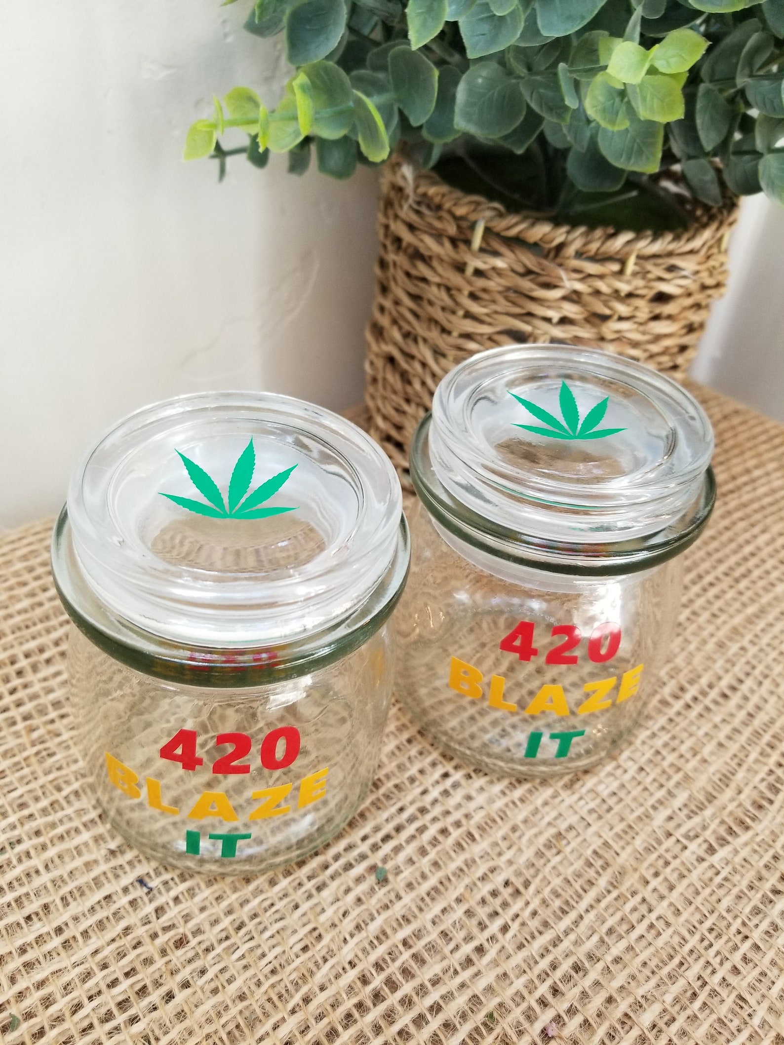 Cannabis Stash Jar Weed Jar Marijuana Leaf Jar 420 jar Etsy