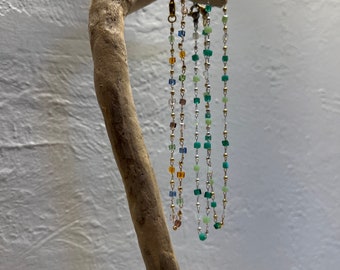 Bohemian Dainty Beaded Chain Anklet / Handmade Anklet / Dainty Anklet