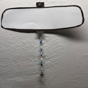 Rear View Mirror Decor with Evil Eye Charm / Car Charm / Car Decor / Car Accessories / Evil Eye Car Charm / Dangling Car Charm / Handmade