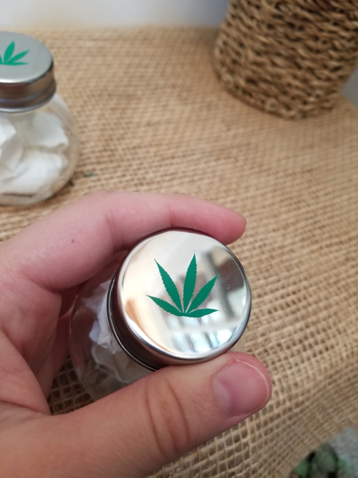 Cannabis Stash Jar Weed Jar Marijuana Leaf Jar 420 jar Etsy