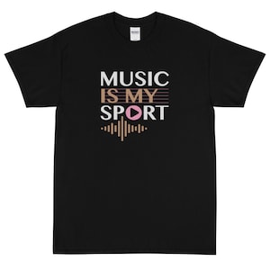 Muziek is mijn sport T-shirt met korte mouwen