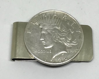 United States Coin Money Clip/Handmade Silver/Liberty Dollar/Sterling Money Clip for Dad/Unique Gift/Gift for Father’s Day/Vintage/Coins