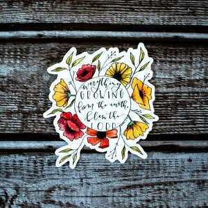 Daniel 3:76 - Floral Vinyl Sticker