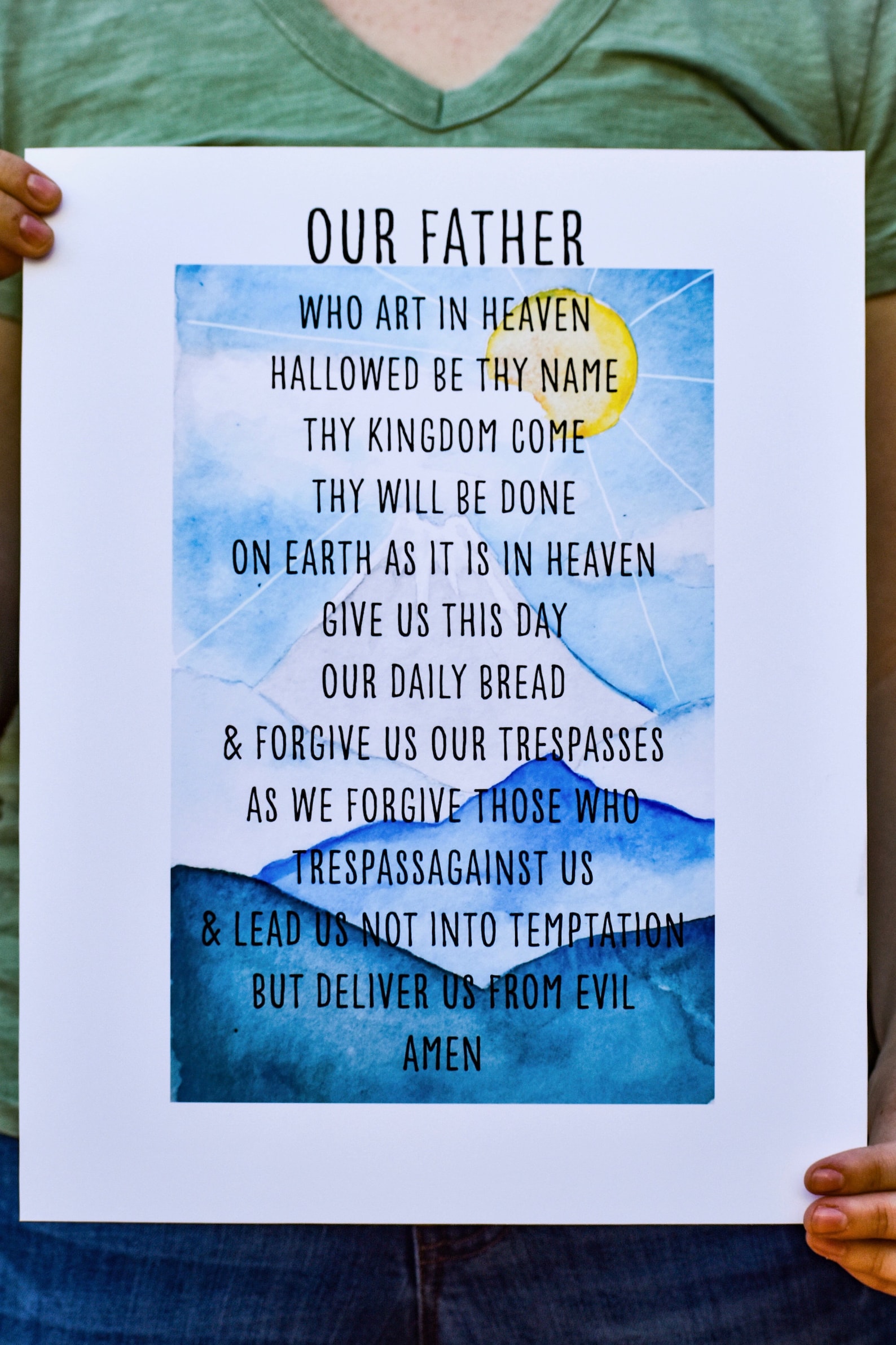 Prayer Poster Combo Our Father Hail Mary Glory Be | Etsy