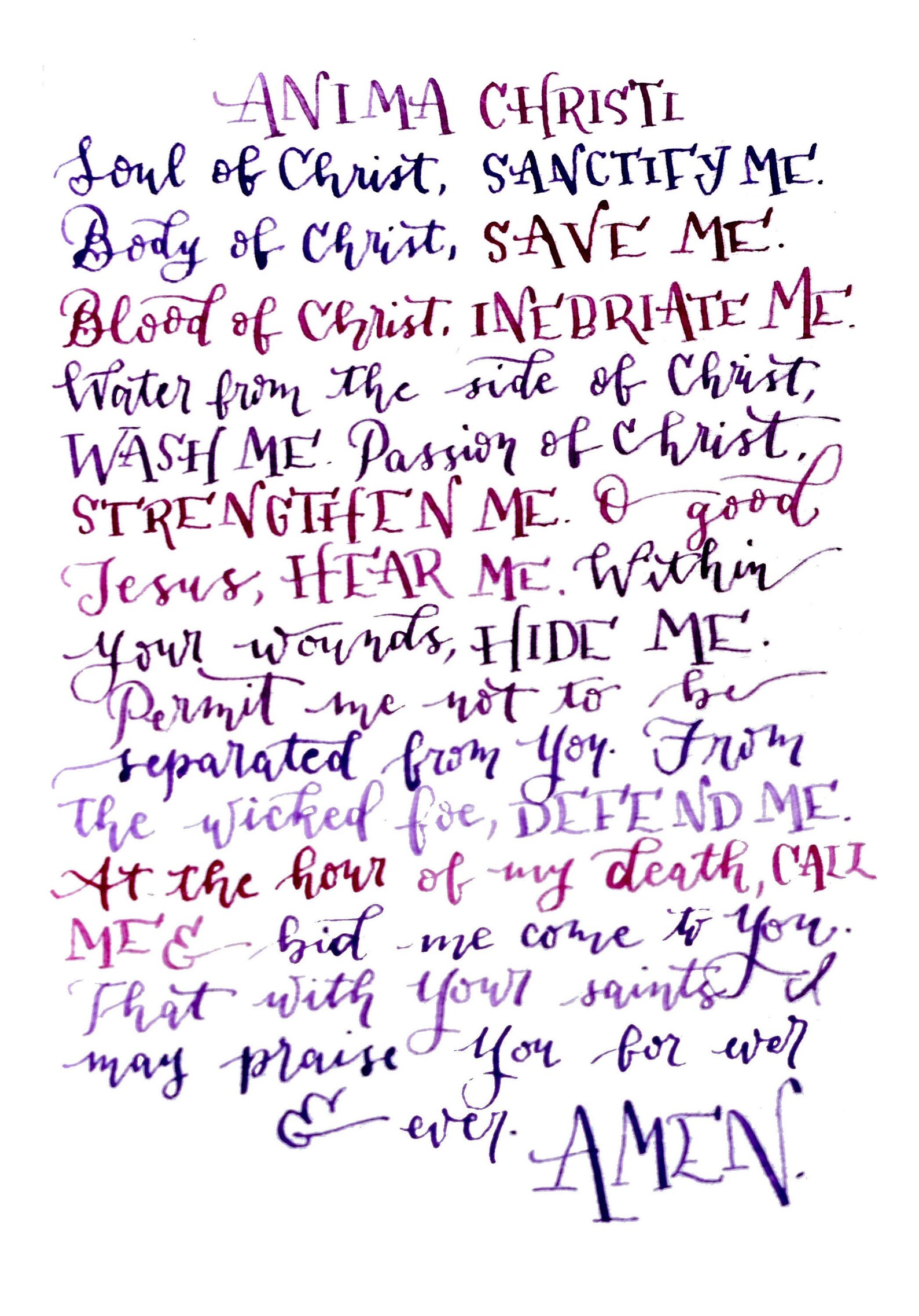 Anima Christi Prayer Card | Etsy