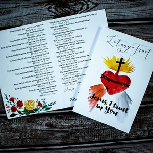 Litanies de la confiance - Carte de prière - Jésus j'ai confiance en vous - Miséricorde divine - Sacré-Cœur