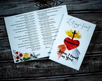 Litanei des Vertrauens DIGITAL VERSION - Gebetskarte - Jesus ich vertraue auf dich - Barmherzigkeit Gottes - Sacred Heart