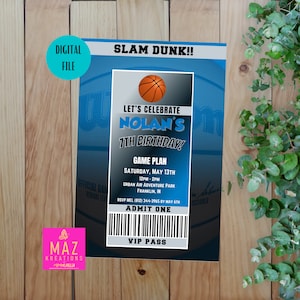 Orlando Magic - Basketball NBA themed Birthday Invitations - DIGITAL PRINT