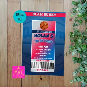 Philadelphia 76ers  - Basketball NBA themed Birthday Invitations - DIGITAL PRINT