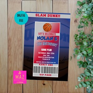 Los Angeles Clippers - Basketball NBA themed Birthday Invitations - DIGITAL PRINT