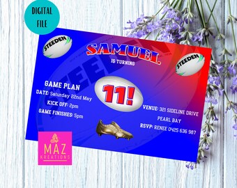 Newcastle Knights - NRL themed Birthday Invitation - DIGITAL PRINT