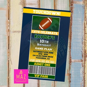 Packers - Football themed Birthday Invitations - DIGITAL PRINT