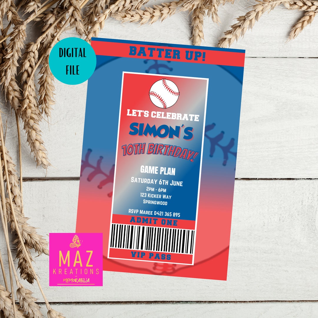 Dodgers Invitation Printable