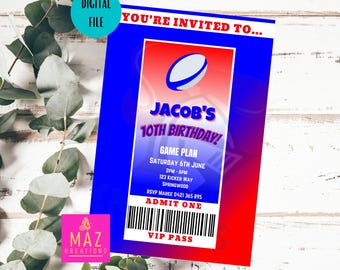 Newcastle Knights- NRL themed Birthday Invitation - DIGITAL PRINT