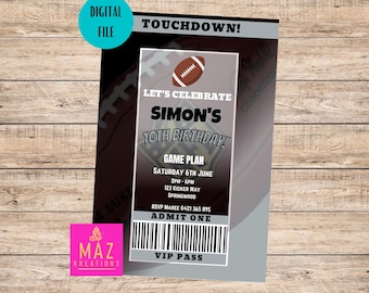 Editable Football Birthday Invitation | Las Vegas Raiders NFL Theme (Digital Download)