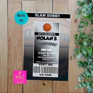 San Antonio Spurs - Basketball NBA themed Birthday Invitations - DIGITAL PRINT