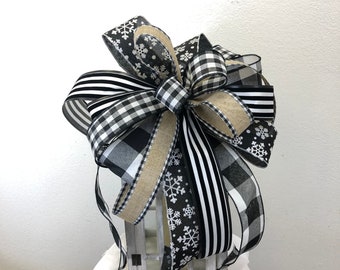 Tree topper bow, large bow, wreath bow, Christmas bow