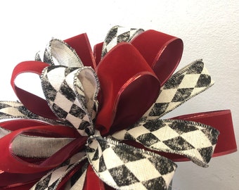 Tree topper bow, large bow, wreath bow, Christmas bow