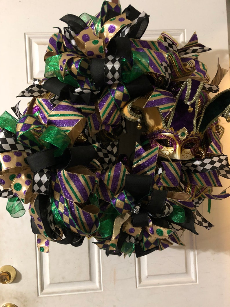mardi gras front door wreaths