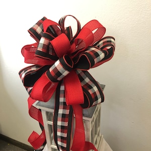 Tree topper bow, large bow, wreath bow, Christmas bow