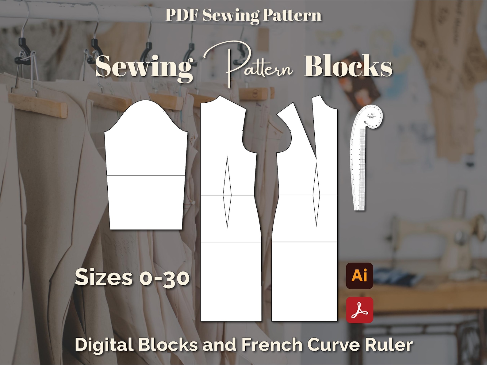 Sewing Pattern Blocks | Sizes 0-30 | Slopers for Patternmaking | Letter ...