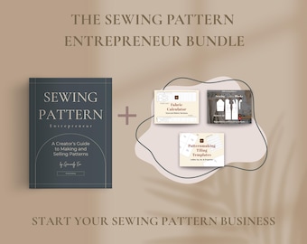 裁縫パターンビジネス電子書籍バンドル | パターンブロック、タイリングテンプレート、生地計算ツール（デジタル）