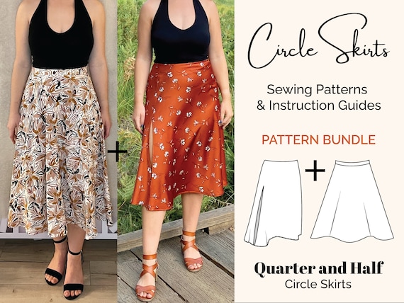 How to sew a simple half circle Skirt without a zipper - Beginner's Sewing  Tutorial