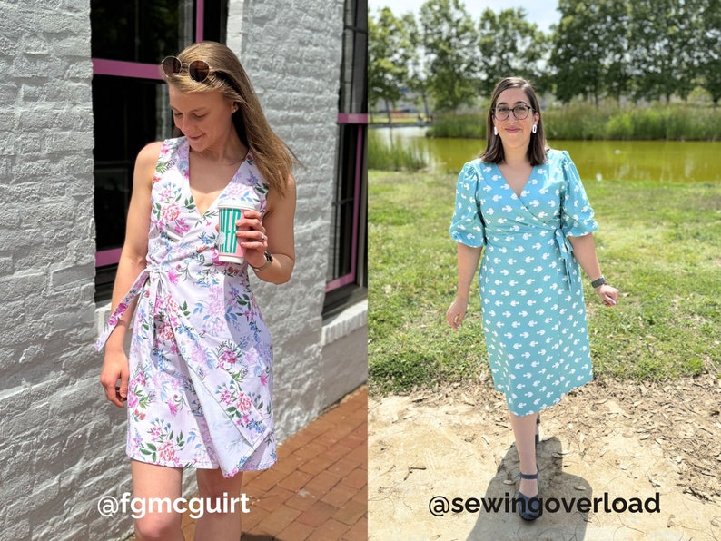 Willow Wrap Dress PDF Sewing Pattern Size Inclusive A-Q Equal to 0-30 ...